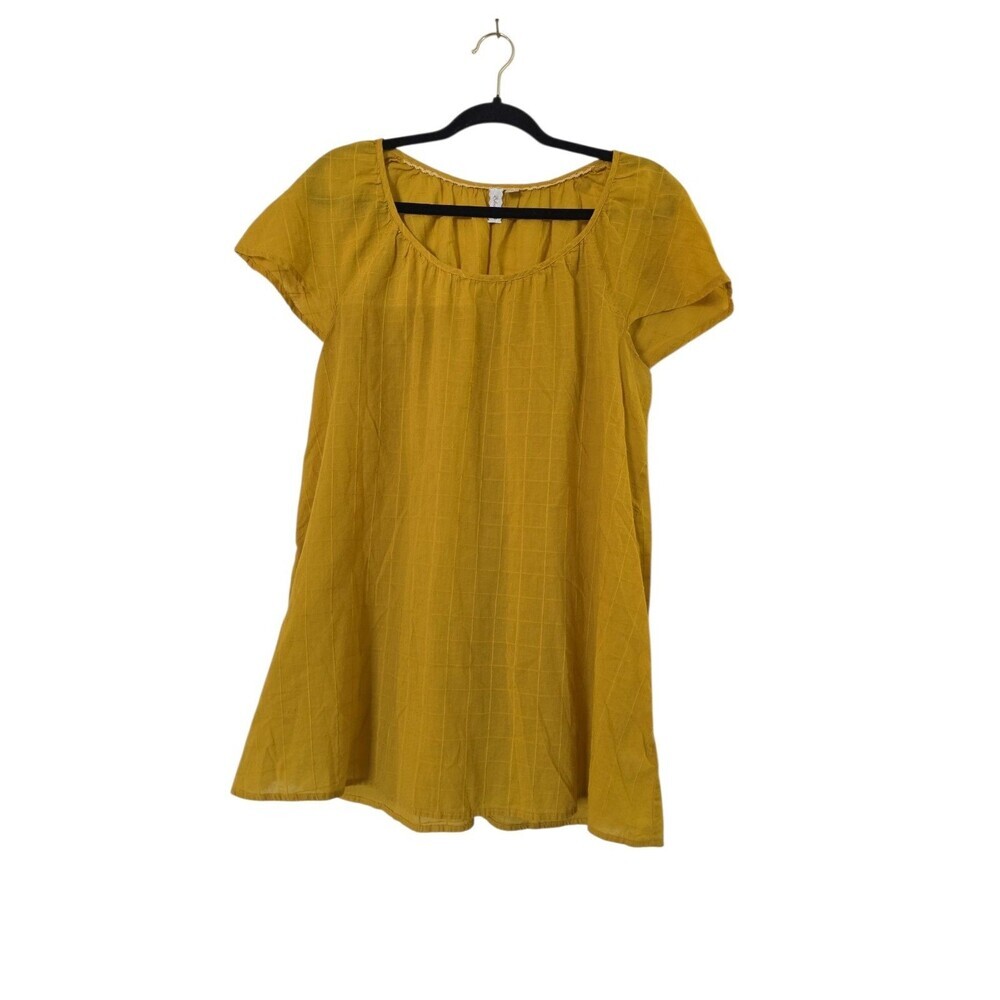 Anthropologie Eloise Golden Dress Size Medium Cotton Babydoll Style